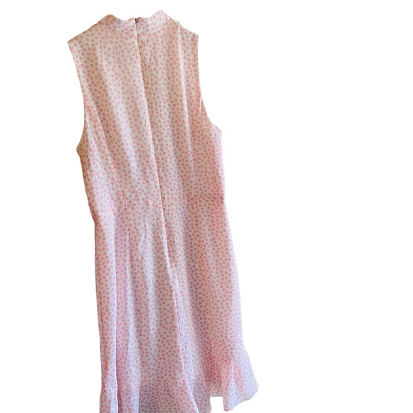 Betsey Johnson NWT Pink Chiffon Polka Dot Mini Dress - Picture 2 of 7